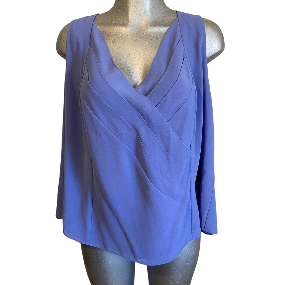 Danny & Nicole Office Blouse Sleeveless Shell Lavender V Neck Business Layer 34W